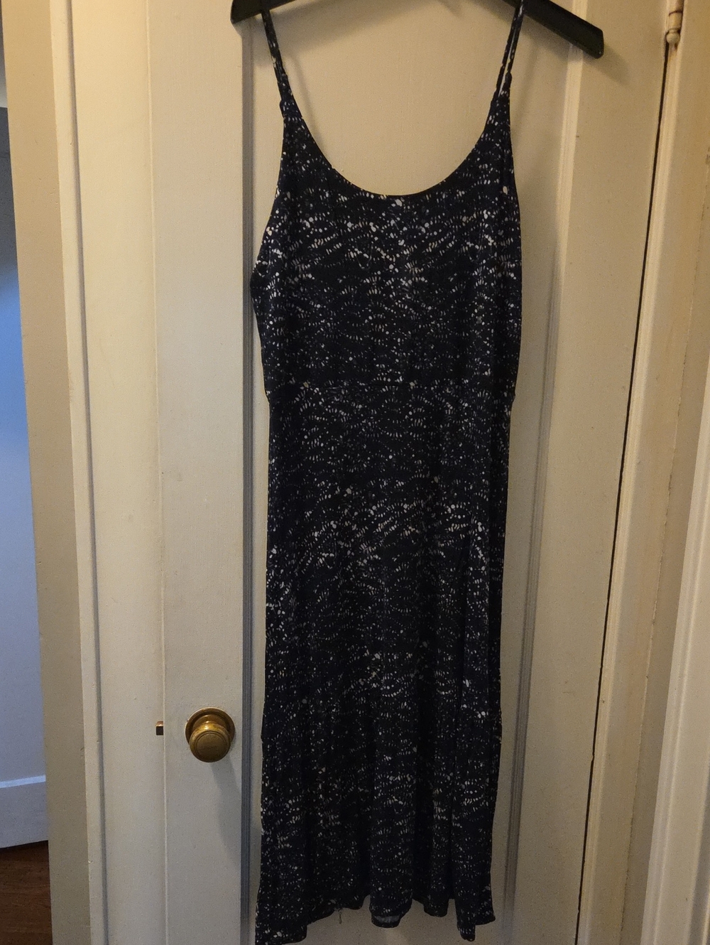 LOFT Navy Speckled Sleeveless Maxi Dress